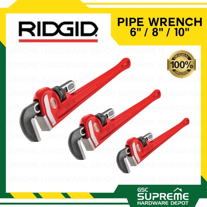 Ridgid Pipe Wrench – Heavy-Duty Straight Pipe Wrench – Ridgid